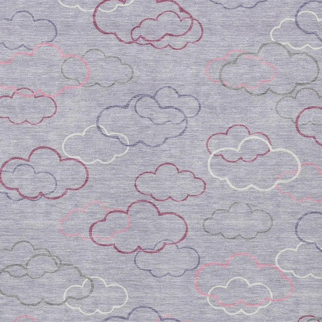 5' X 8' Lavender And Ivory Abstract Washable Indoor Outdoor Area Rug Homeroots Outdoor