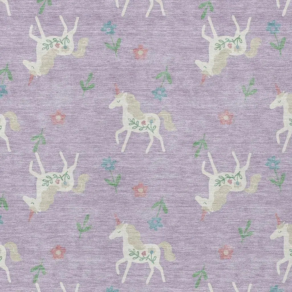 5' X 8' Lavender And Ivory Floral Washable Indoor Outdoor Area Rug Homeroots Outdoor