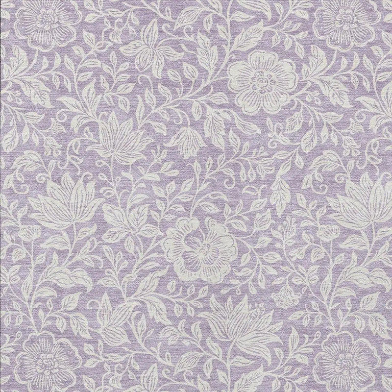 5' X 8' Lavender And Ivory Floral Washable Indoor Outdoor Area Rug Homeroots Outdoor