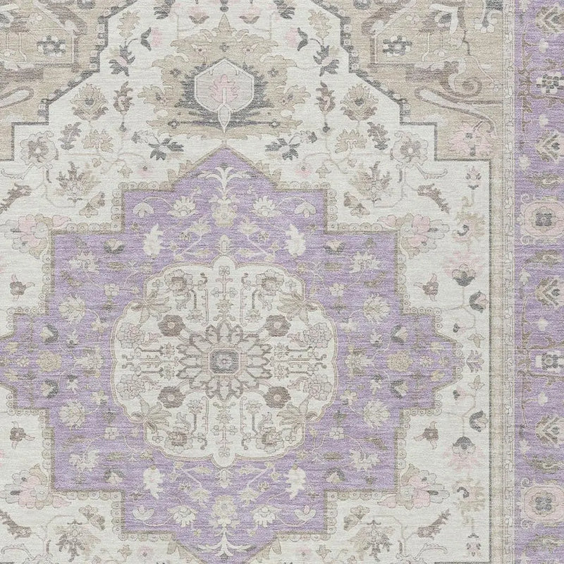 5' X 8' Lavender And Orange Oriental Washable Indoor Outdoor Area Rug Homeroots Outdoor