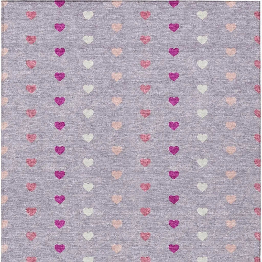 5' X 8' Lavender And Pink Geometric Washable Indoor Outdoor Area Rug Homeroots Outdoor