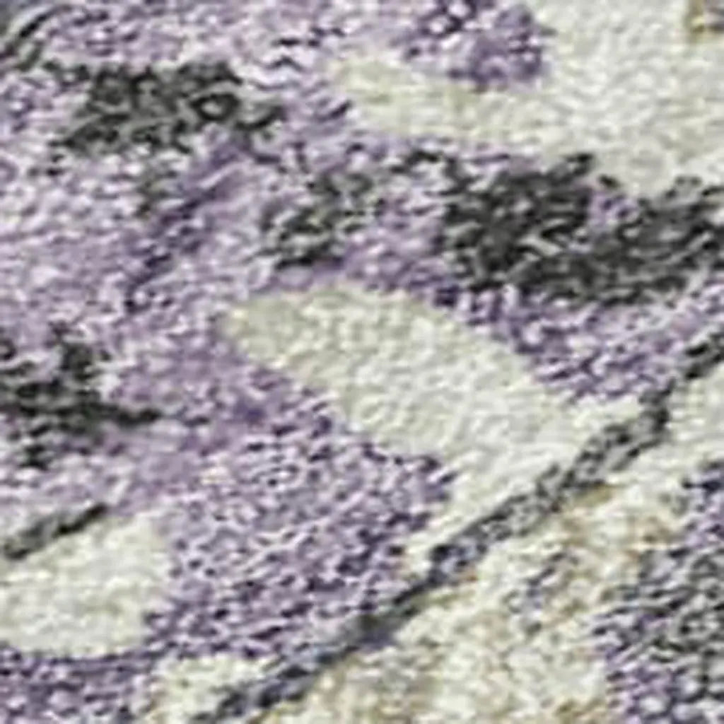 5' X 8' Lavender And Plum Abstract Washable Indoor Outdoor Area Rug Homeroots Outdoor
