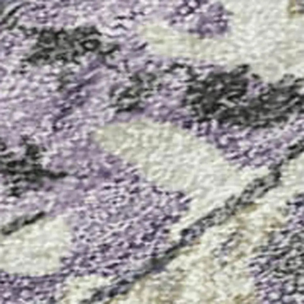 5' X 8' Lavender And Plum Abstract Washable Indoor Outdoor Area Rug Homeroots Outdoor