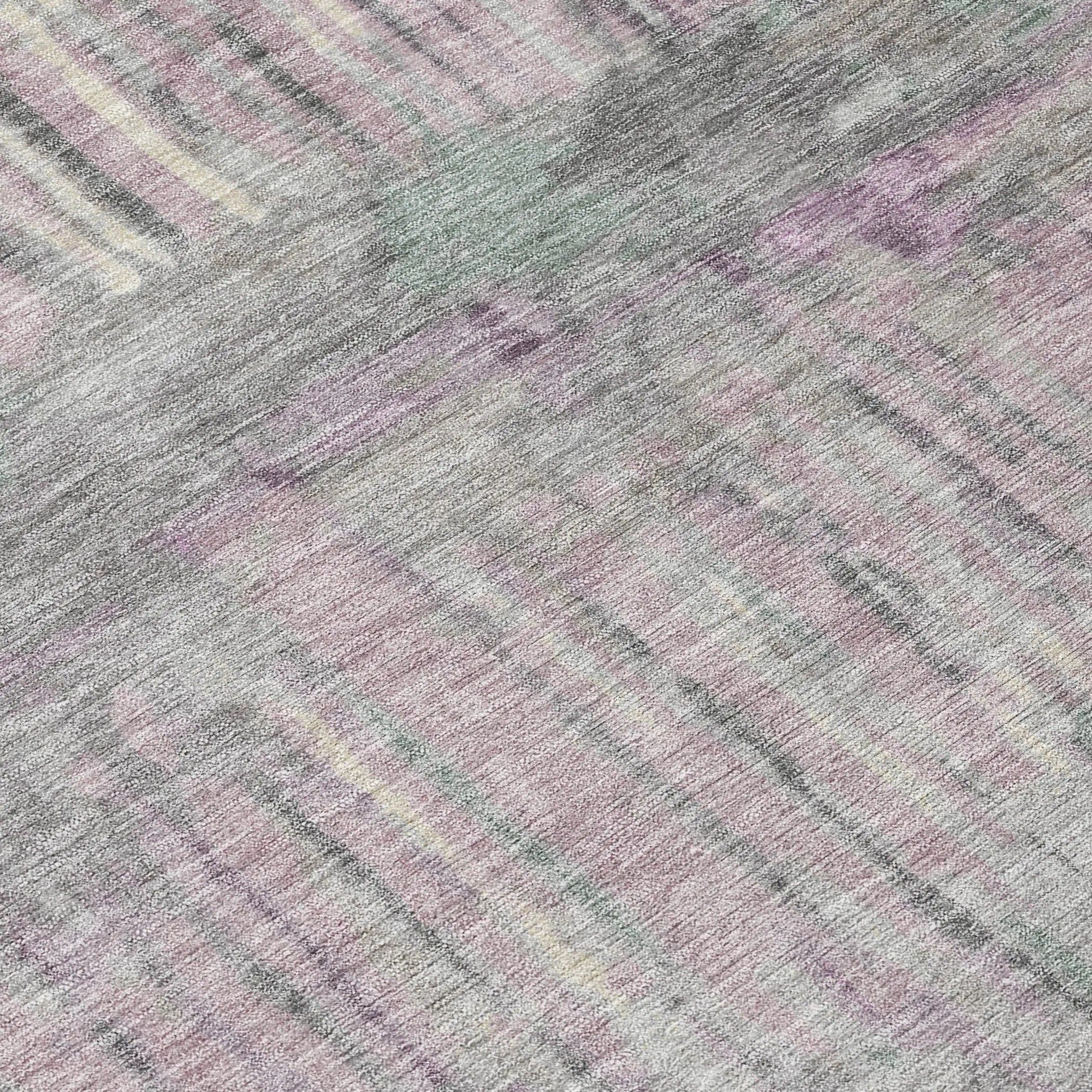 5' X 8' Lavender And Plum Abstract Washable Indoor Outdoor Area Rug Homeroots Outdoor