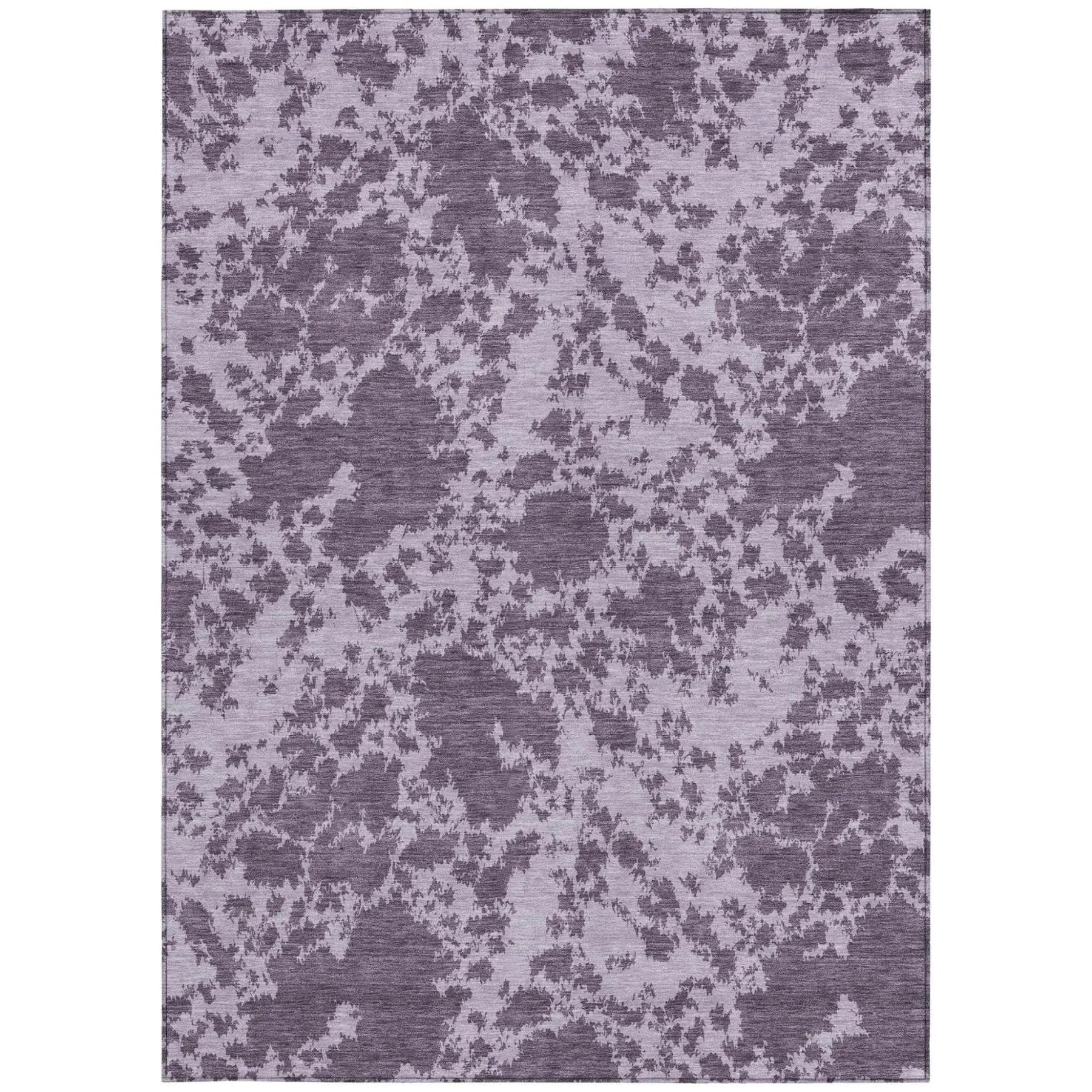 5' X 8' Lavender And Purple Abstract Washable Indoor Outdoor Area Rug Homeroots Outdoor