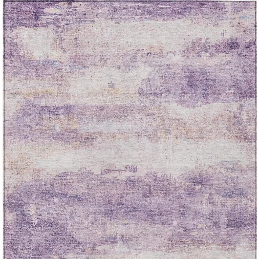 5' X 8' Lavender And Purple Abstract Washable Indoor Outdoor Area Rug Homeroots Outdoor
