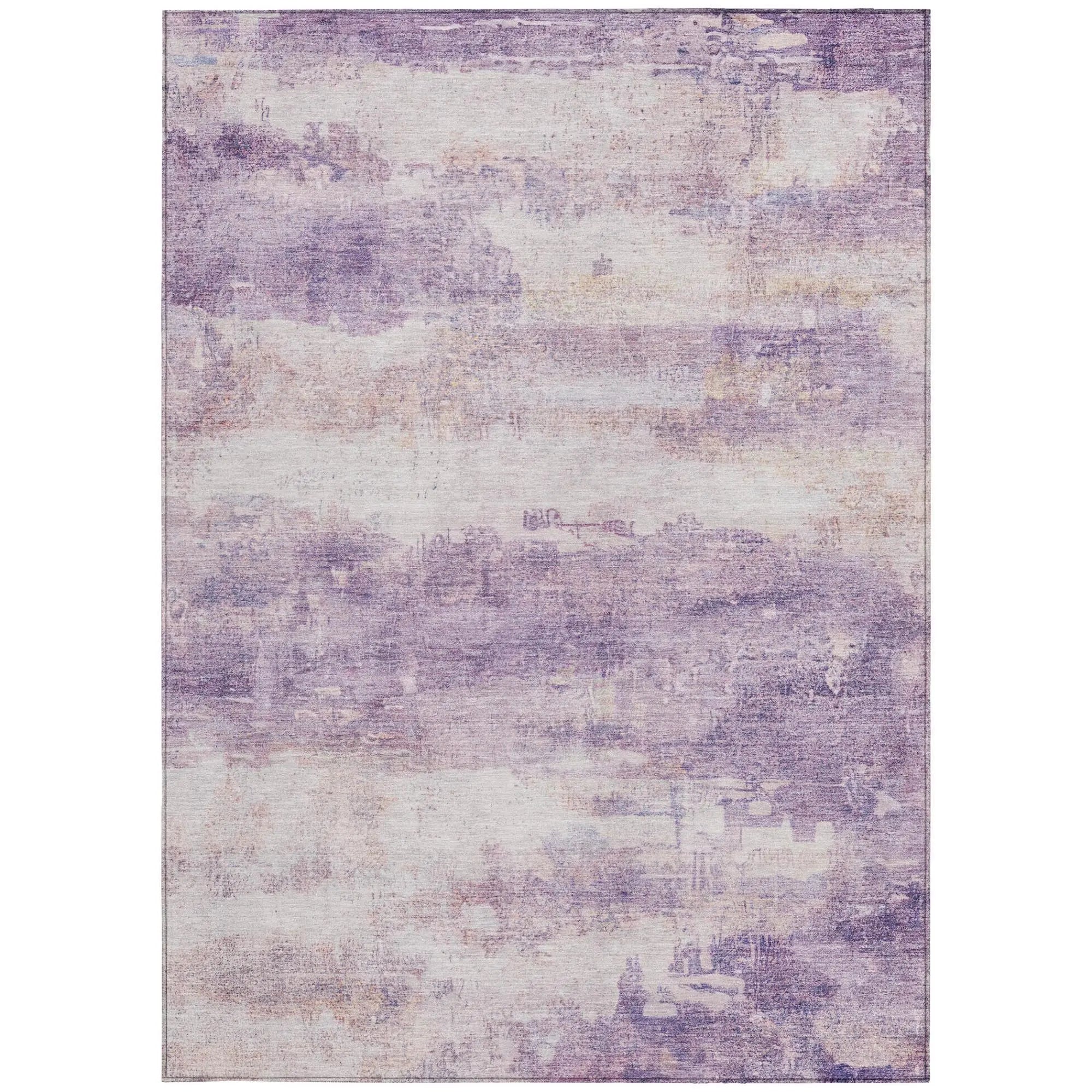 5' X 8' Lavender And Purple Abstract Washable Indoor Outdoor Area Rug Homeroots Outdoor