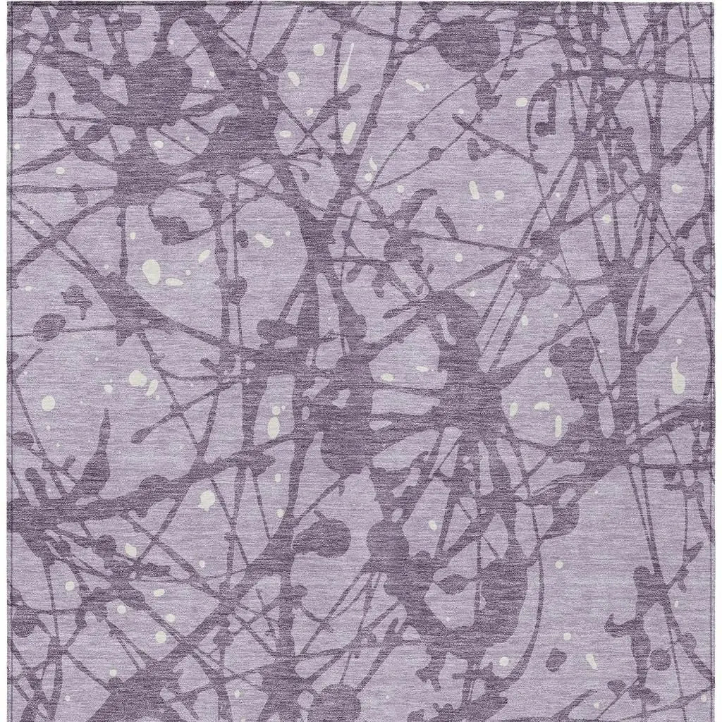 5' X 8' Lavender And Purple Abstract Washable Indoor Outdoor Area Rug Homeroots Outdoor