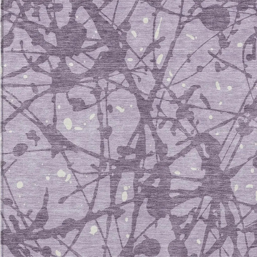 5' X 8' Lavender And Purple Abstract Washable Indoor Outdoor Area Rug Homeroots Outdoor