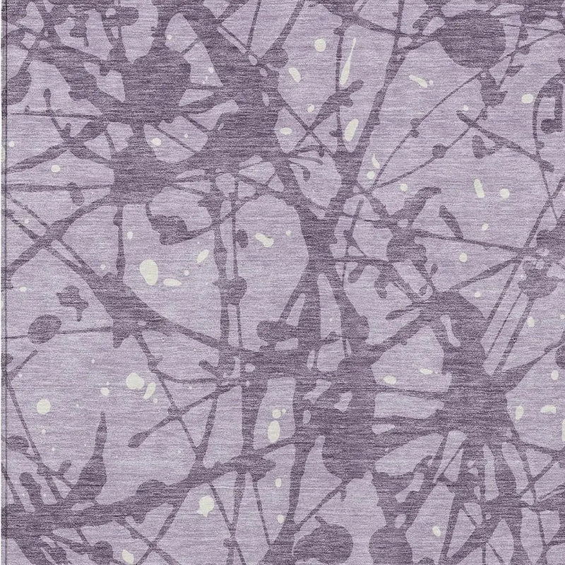 5' X 8' Lavender And Purple Abstract Washable Indoor Outdoor Area Rug Homeroots Outdoor