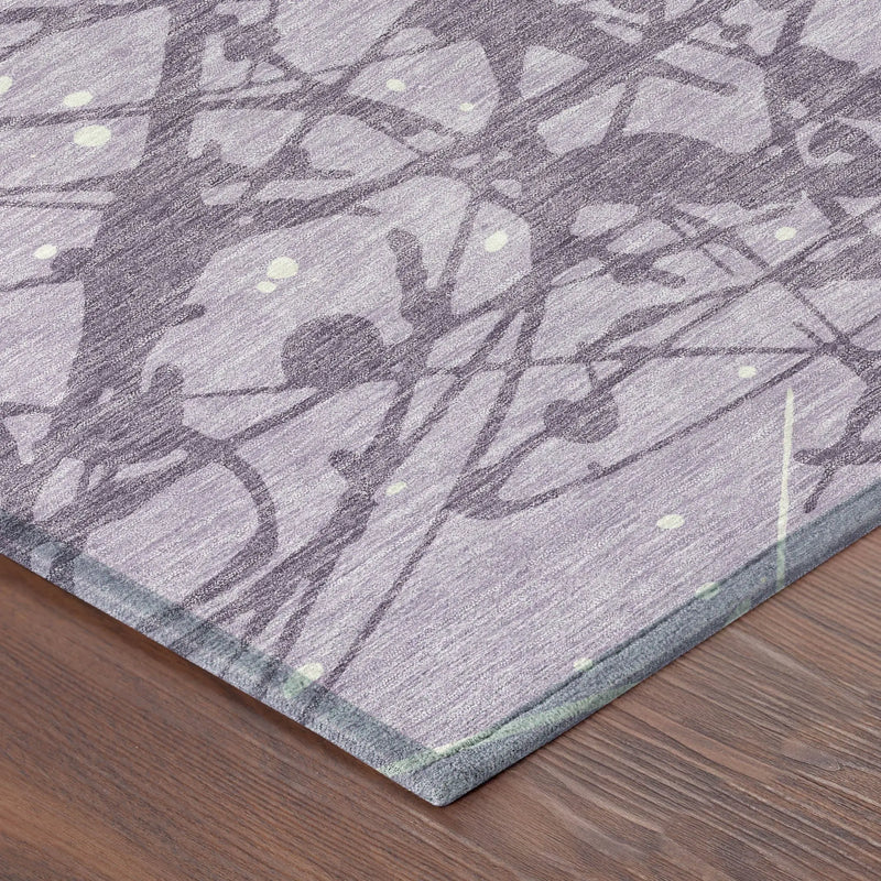 5' X 8' Lavender And Purple Abstract Washable Indoor Outdoor Area Rug Homeroots Outdoor