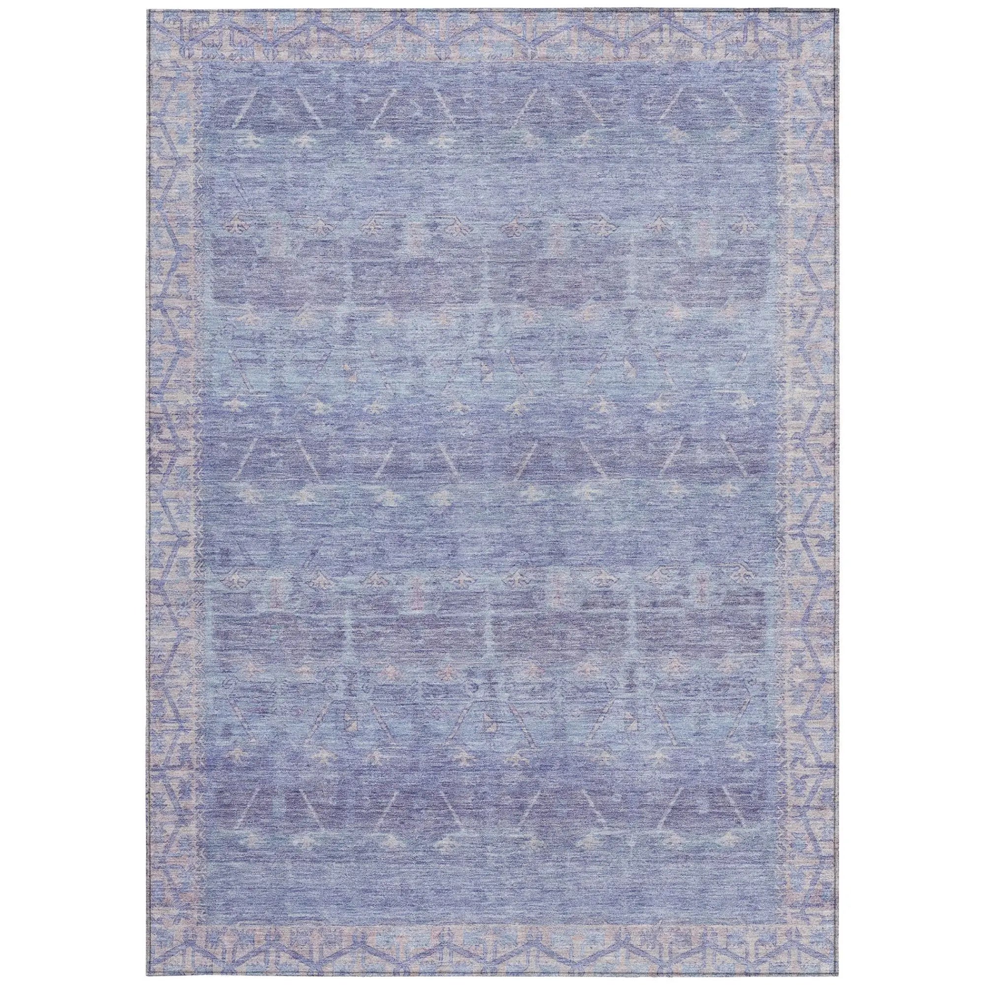 5' X 8' Lavender And Purple Tribal Washable Indoor Outdoor Area Rug Homeroots Outdoor