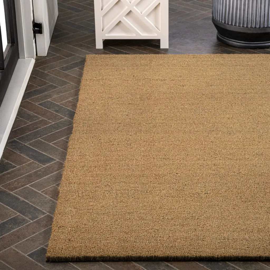 5' X 8' Light Brown Indoor Outdoor Area Rug Homeroots Outdoor