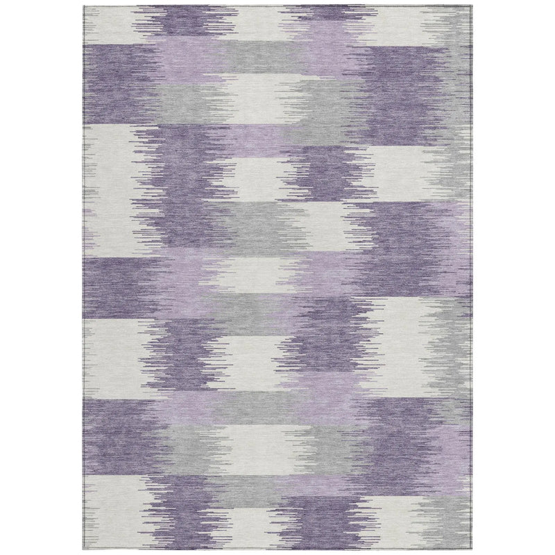 5' X 8' Lilac And Purple Geometric Washable Indoor Outdoor Area Rug Homeroots Outdoor