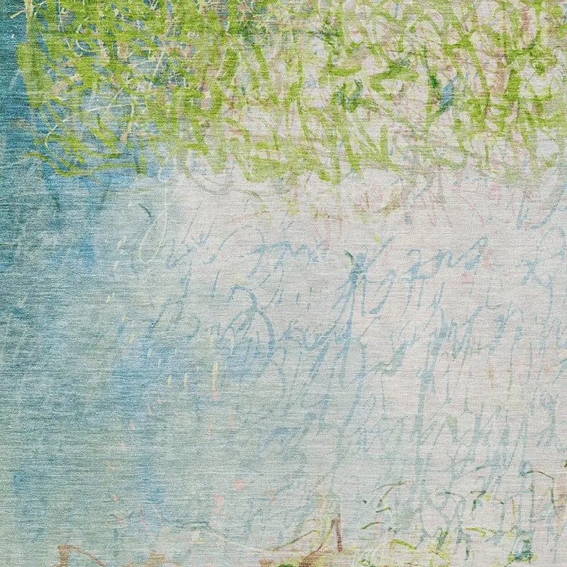 5' X 8' Lime Green And Ivory Abstract Washable Indoor Outdoor Area Rug Homeroots Outdoor