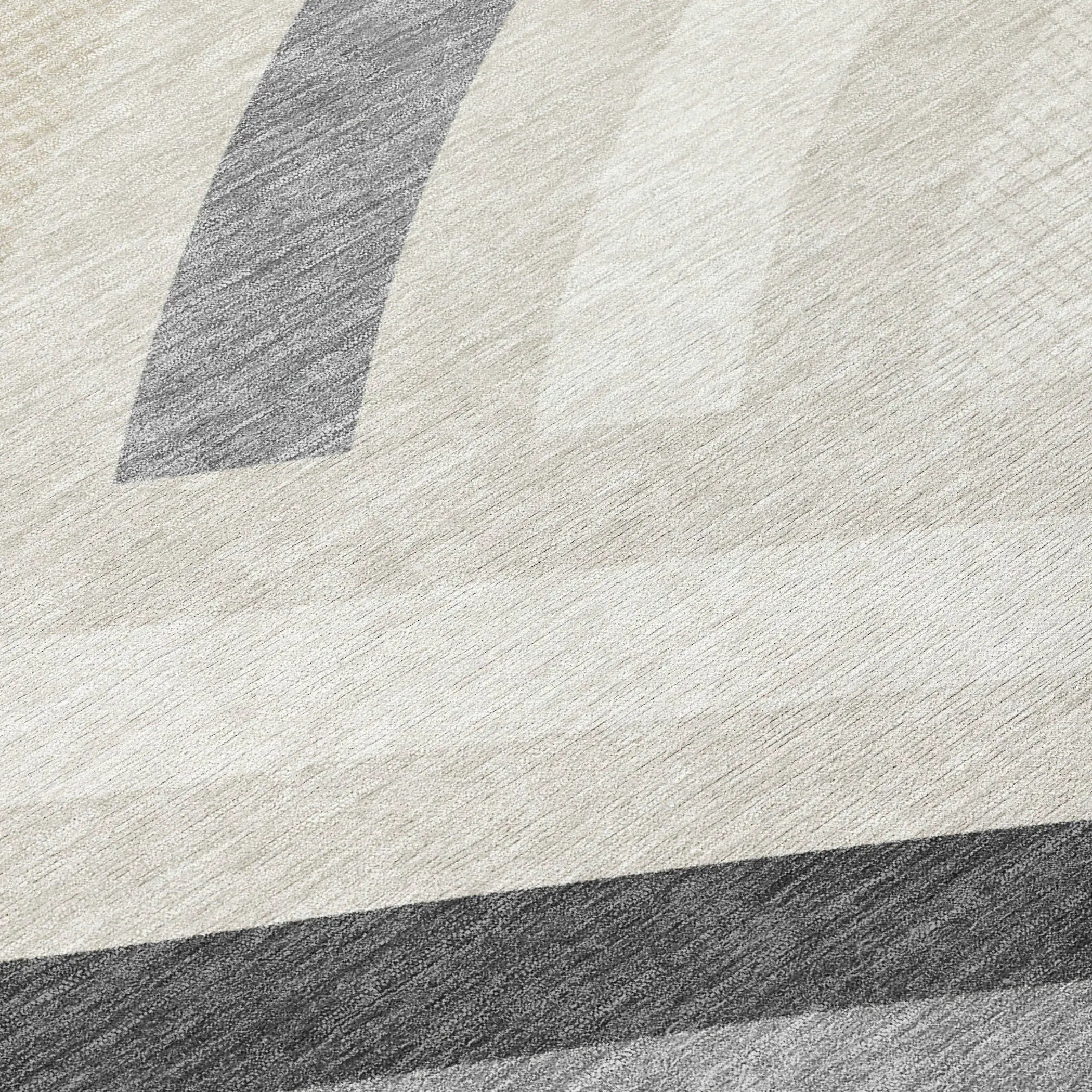 5' X 8' Linen And Ivory Abstract Washable Indoor Outdoor Area Rug Homeroots Outdoor
