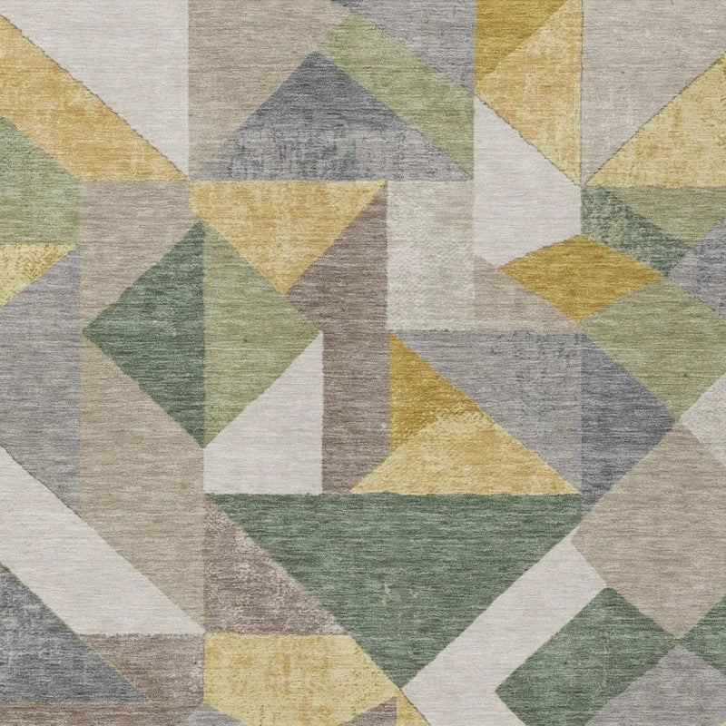5' X 8' Linen And Ivory Geometric Washable Indoor Outdoor Area Rug Homeroots Outdoor