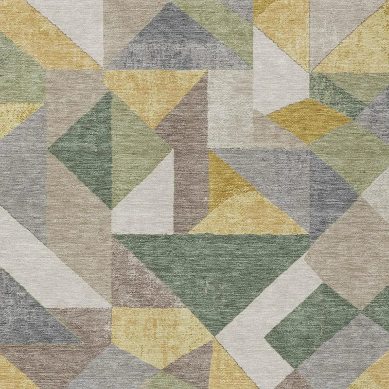 5' X 8' Linen And Ivory Geometric Washable Indoor Outdoor Area Rug Homeroots Outdoor