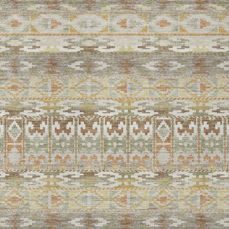 5' X 8' Linen And Ivory Geometric Washable Indoor Outdoor Area Rug Homeroots Outdoor