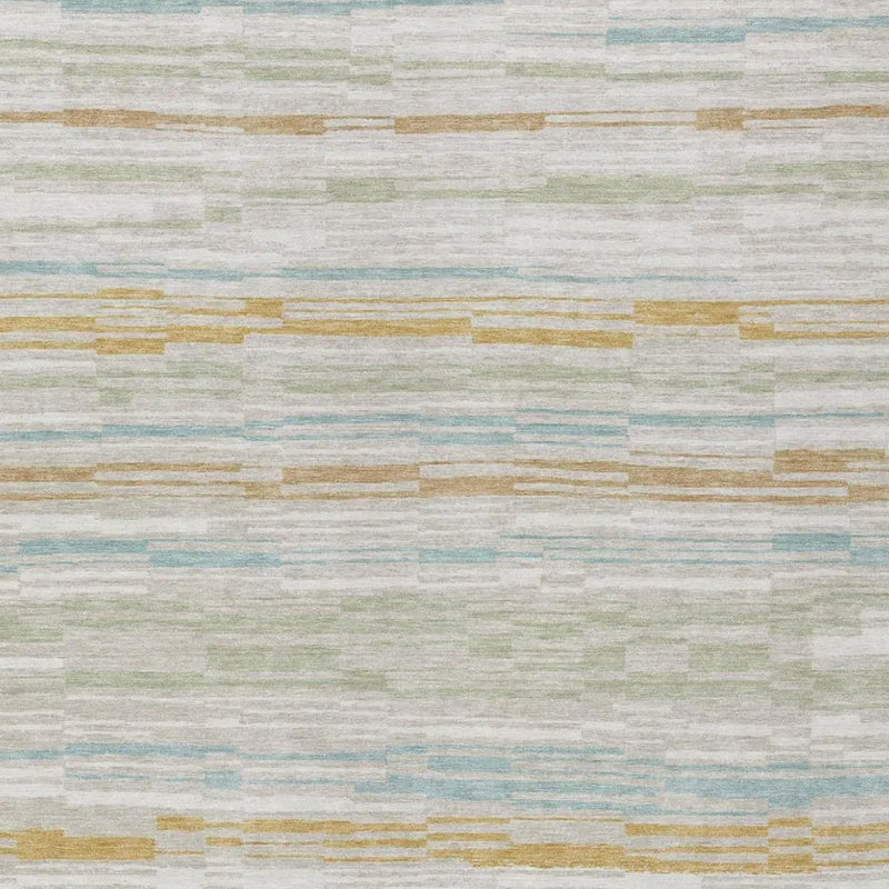 5' X 8' Linen And Ivory Striped Washable Indoor Outdoor Area Rug Homeroots Outdoor