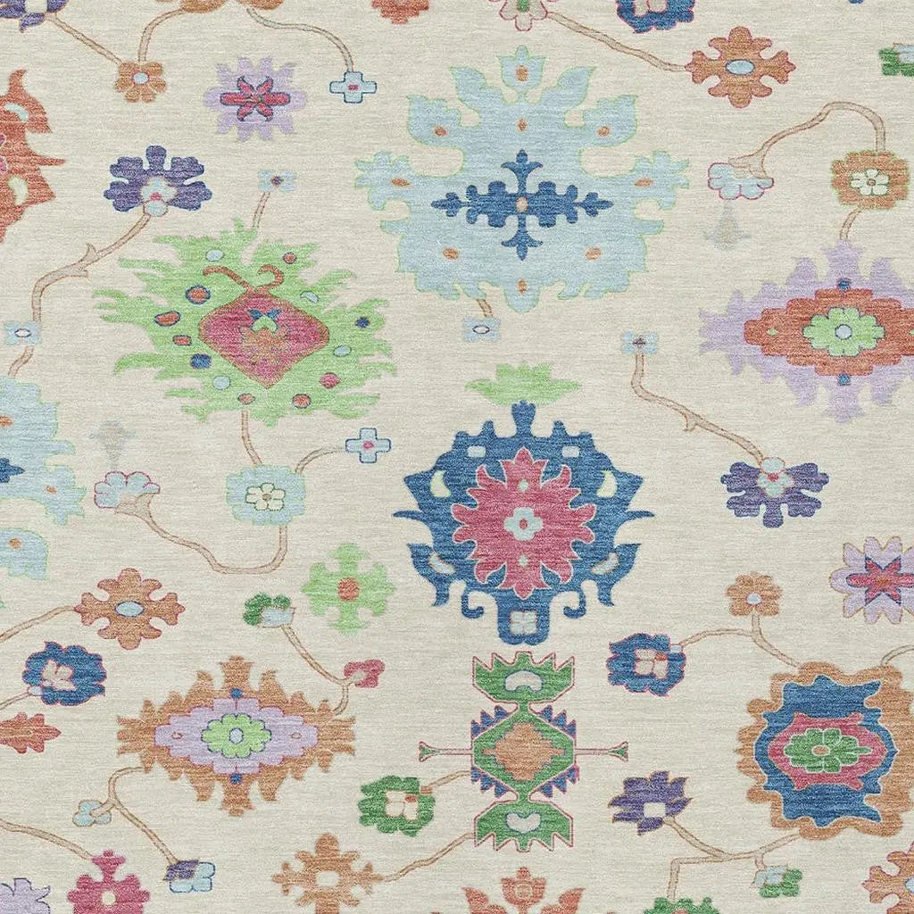 5' X 8' Linen And Navy Blue Oriental Washable Indoor Outdoor Area Rug Homeroots Outdoor