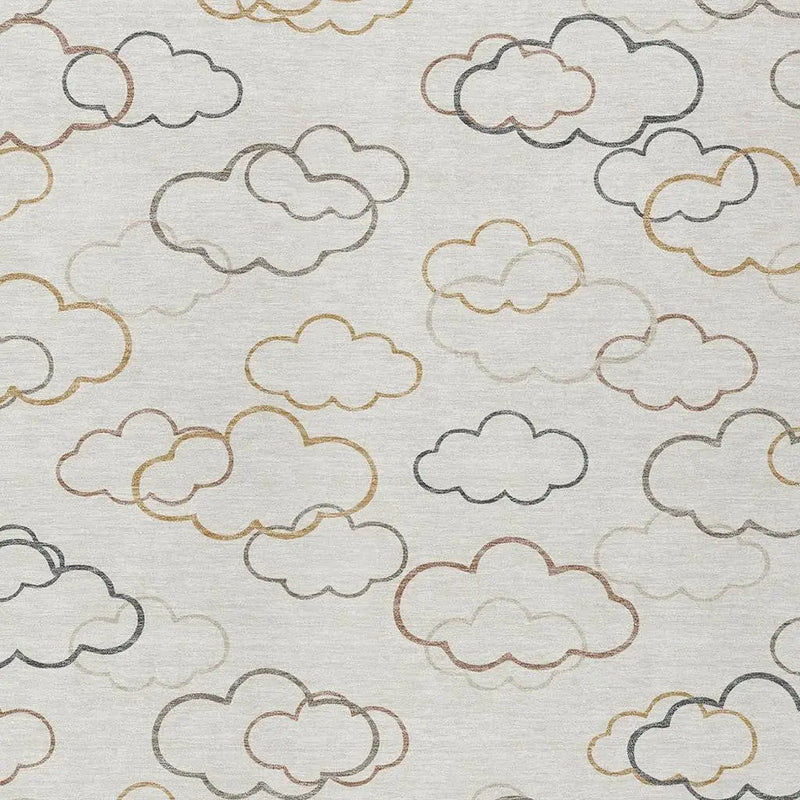 5' X 8' Linen And Wheat Abstract Washable Indoor Outdoor Area Rug Homeroots Outdoor
