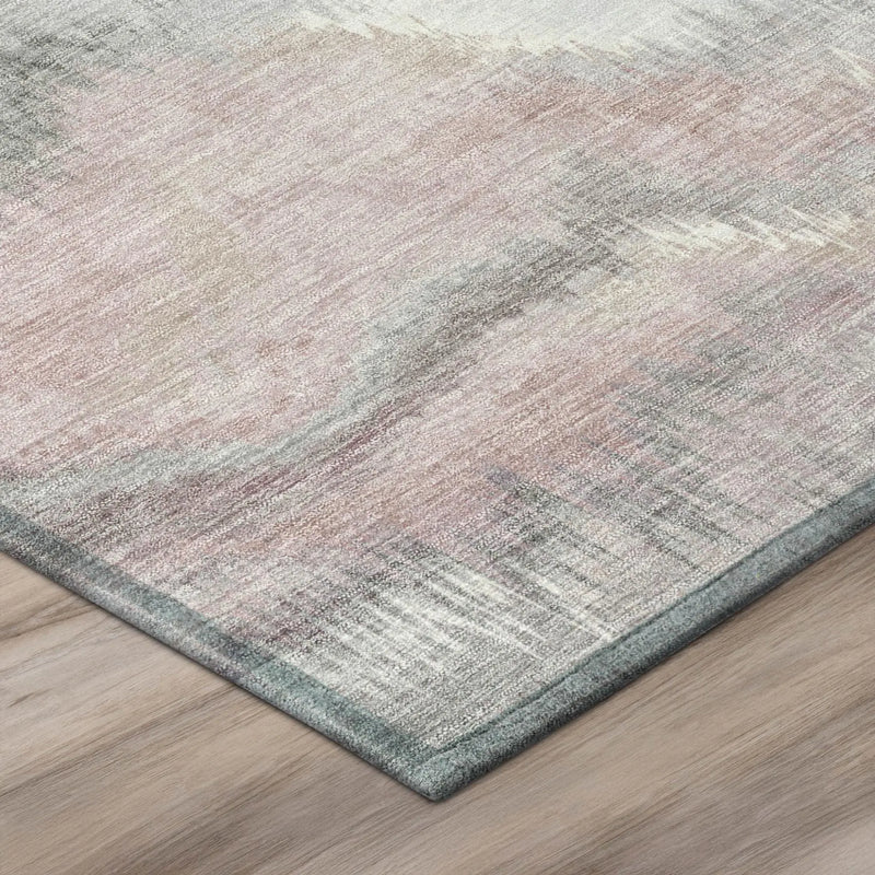 5' X 8' Mauve And Pink Abstract Washable Indoor Outdoor Area Rug Homeroots Outdoor
