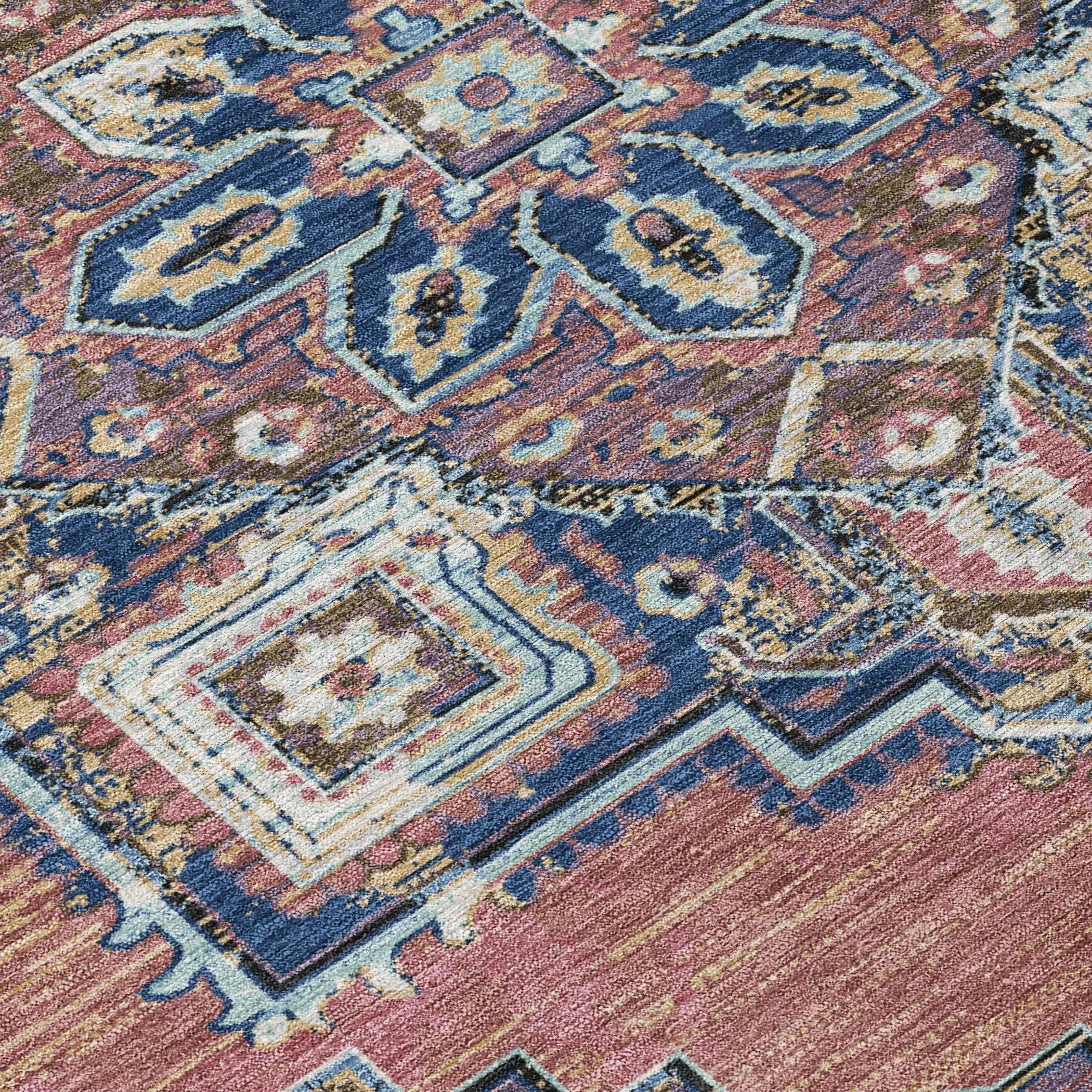 5' X 8' Merlot And Gold Oriental Washable Indoor Outdoor Area Rug Homeroots Outdoor