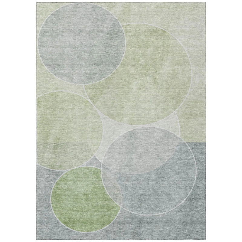 5' X 8' Mint Green And Green Geometric Washable Indoor Outdoor Area Rug Homeroots Outdoor