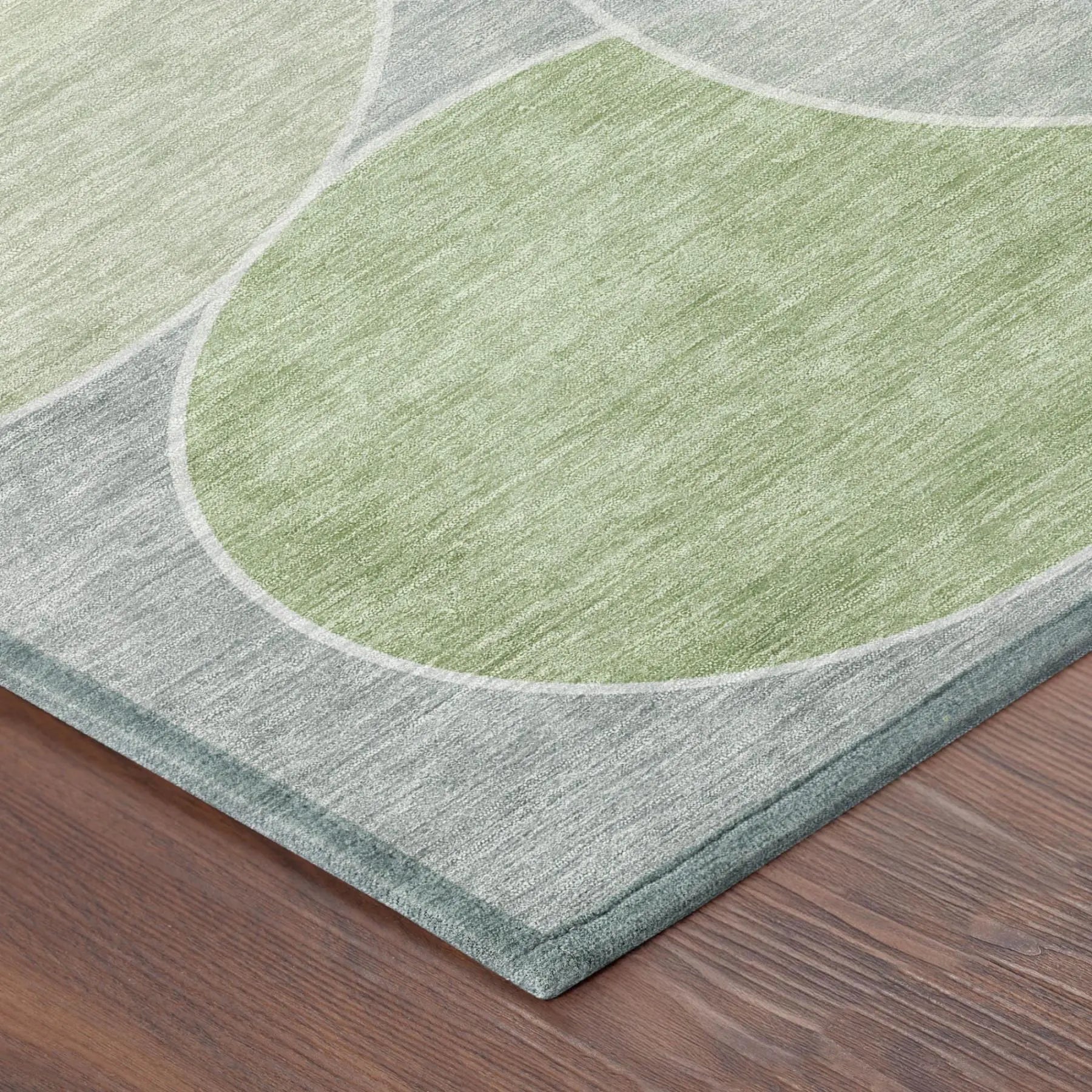 5' X 8' Mint Green And Green Geometric Washable Indoor Outdoor Area Rug Homeroots Outdoor