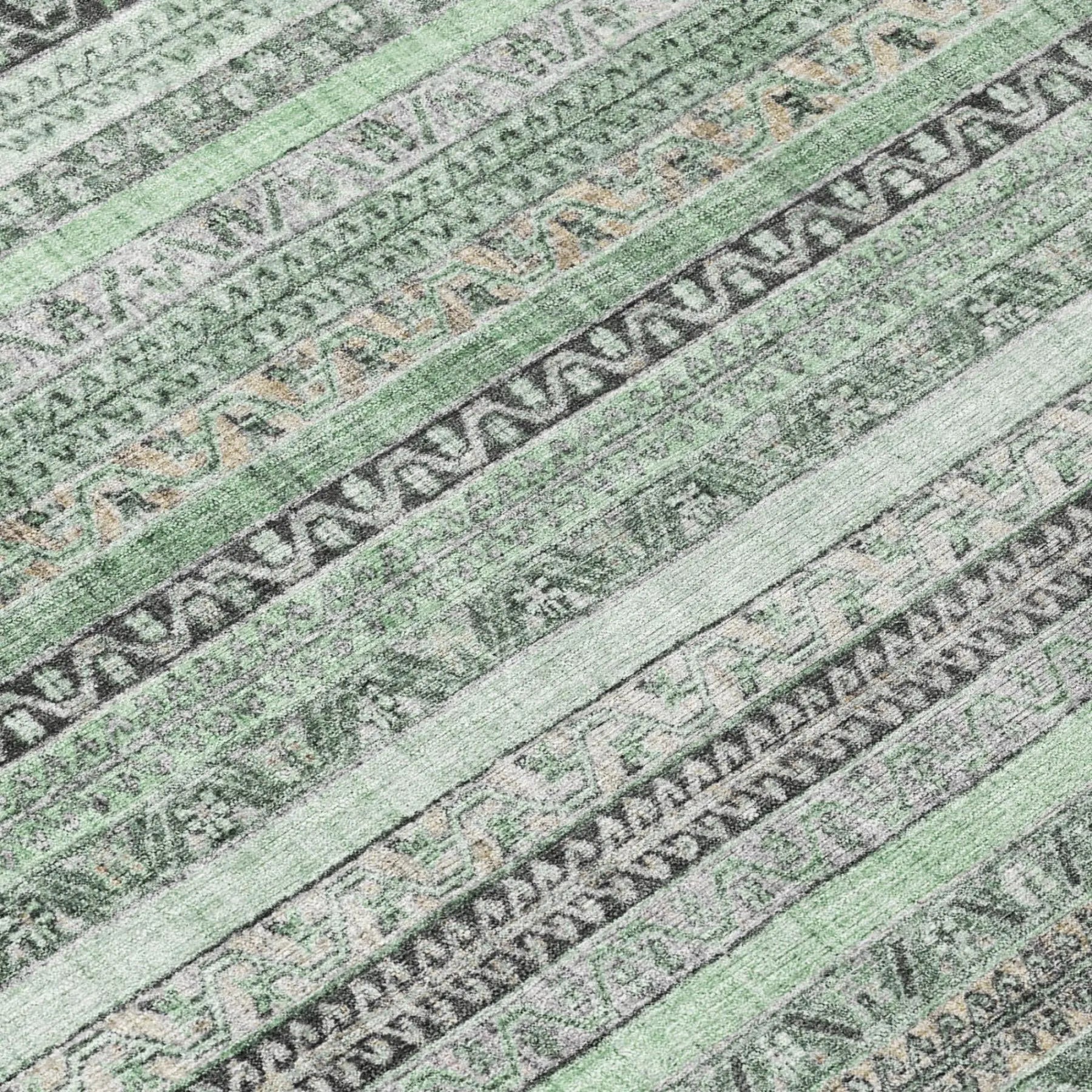 5' X 8' Mint Green And Green Striped Washable Indoor Outdoor Area Rug Homeroots Outdoor