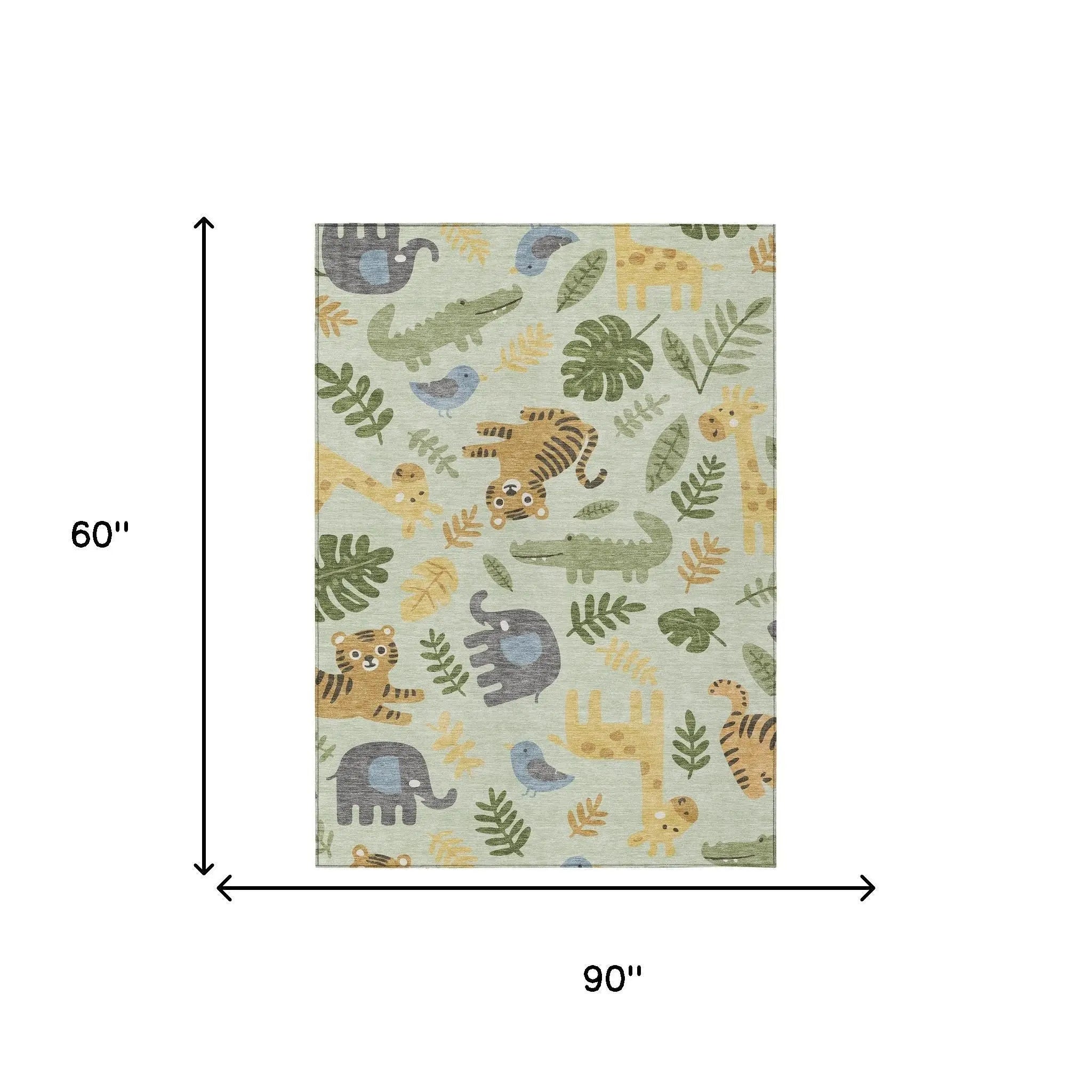 5' X 8' Mint Green And Ivory Abstract Washable Indoor Outdoor Area Rug Homeroots Outdoor