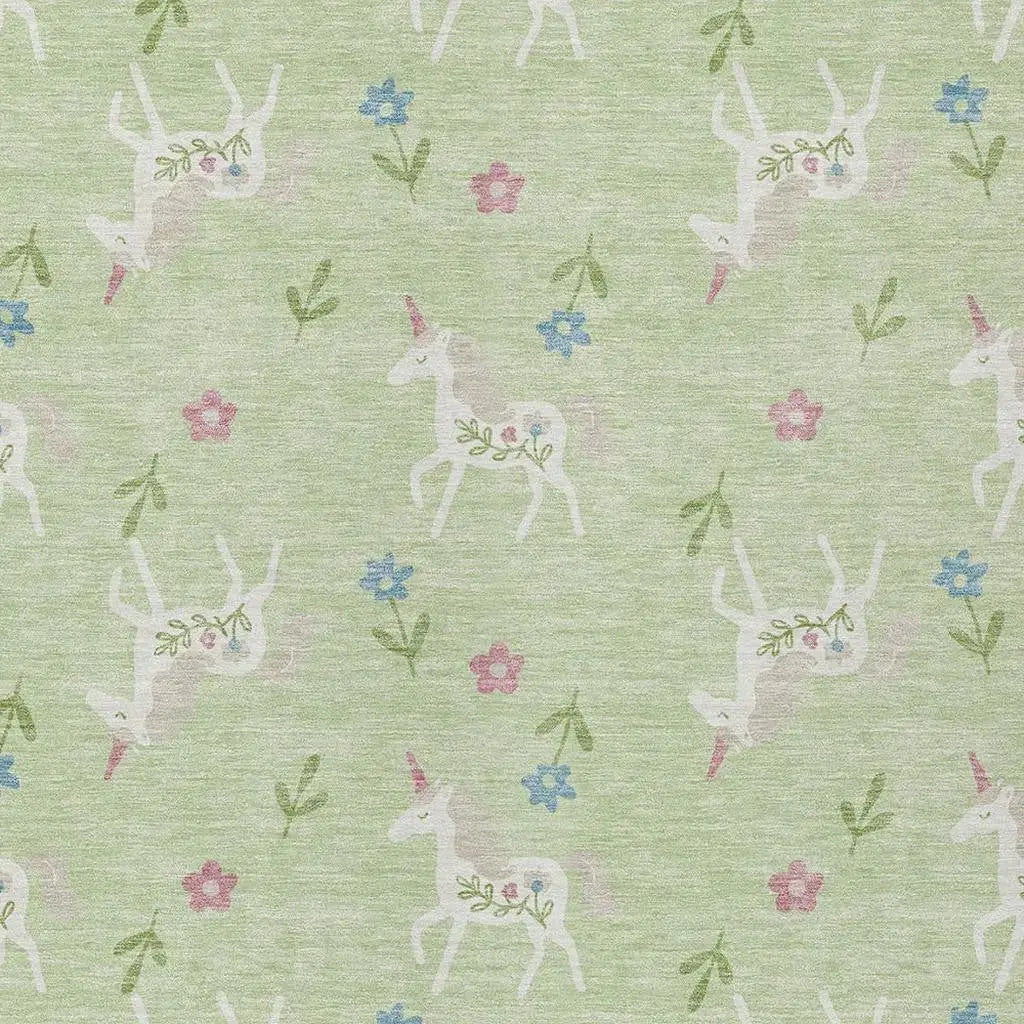 5' X 8' Mint Green And Ivory Floral Washable Indoor Outdoor Area Rug Homeroots Outdoor