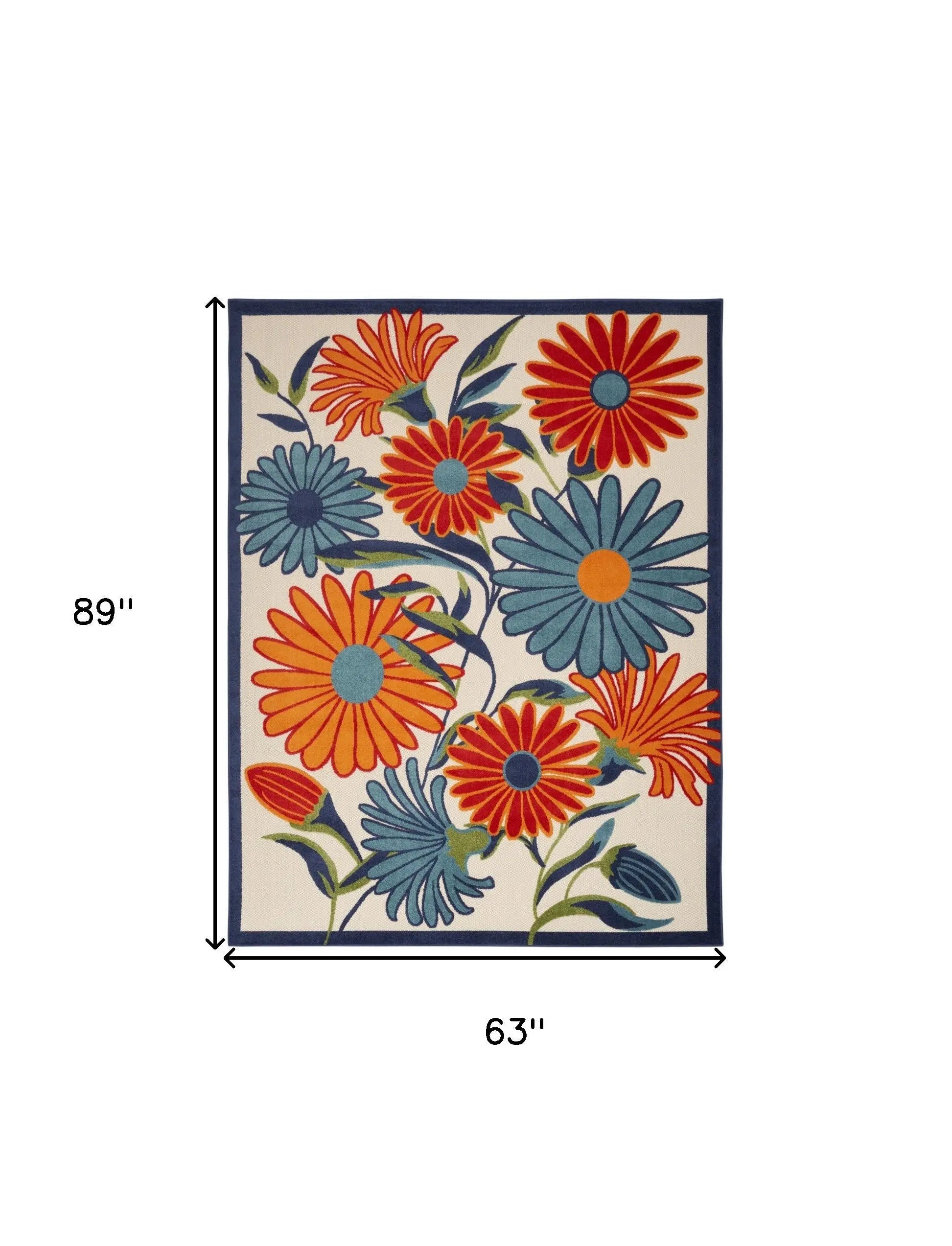 5' X 8' Multicolor Floral Stain Resistant Non Skid Area Rug Homeroots Outdoor