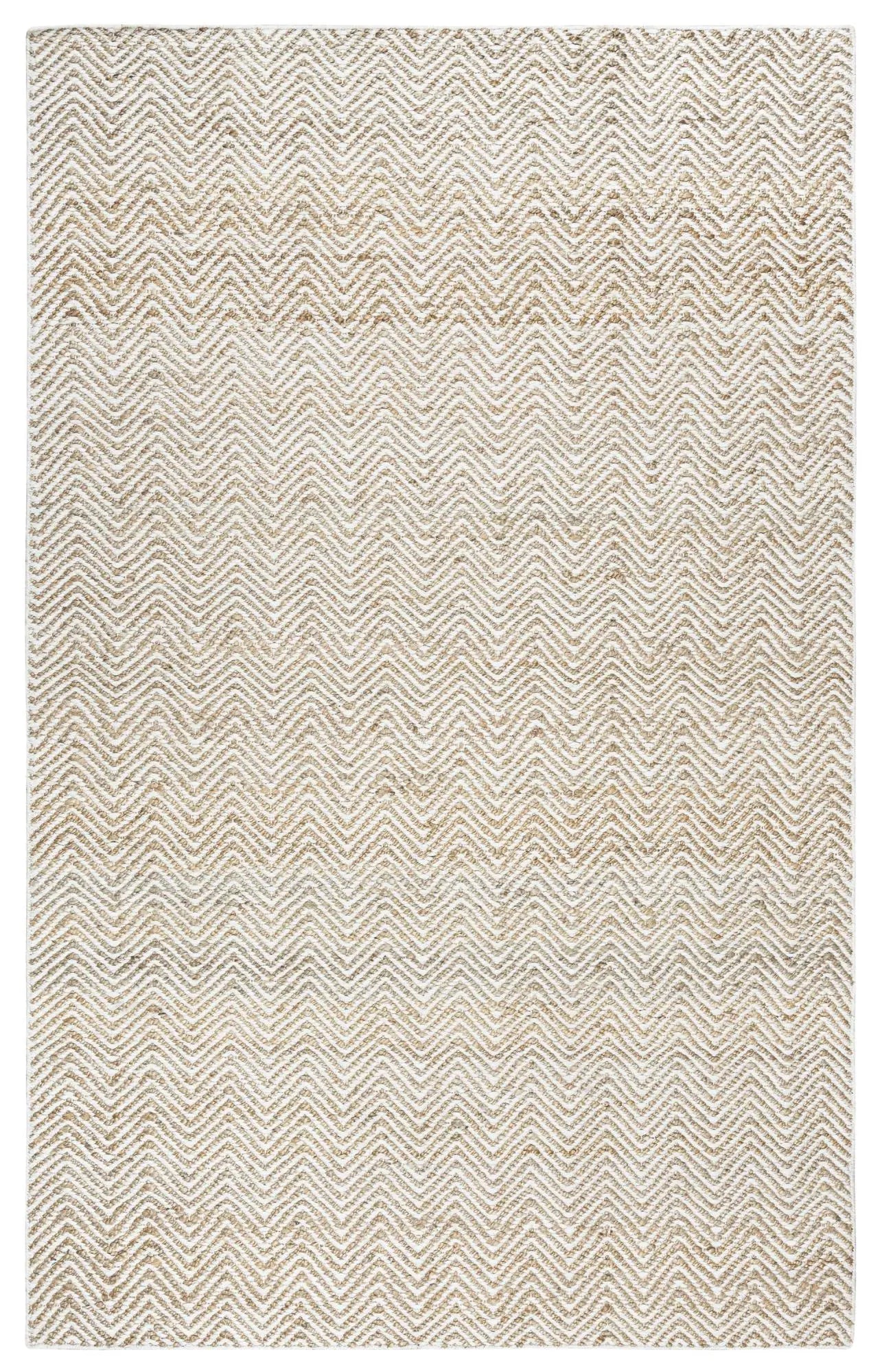 5' X 8' Natural And Beige Wool Chevron Hand Woven Area Rug Homeroots Home Decor