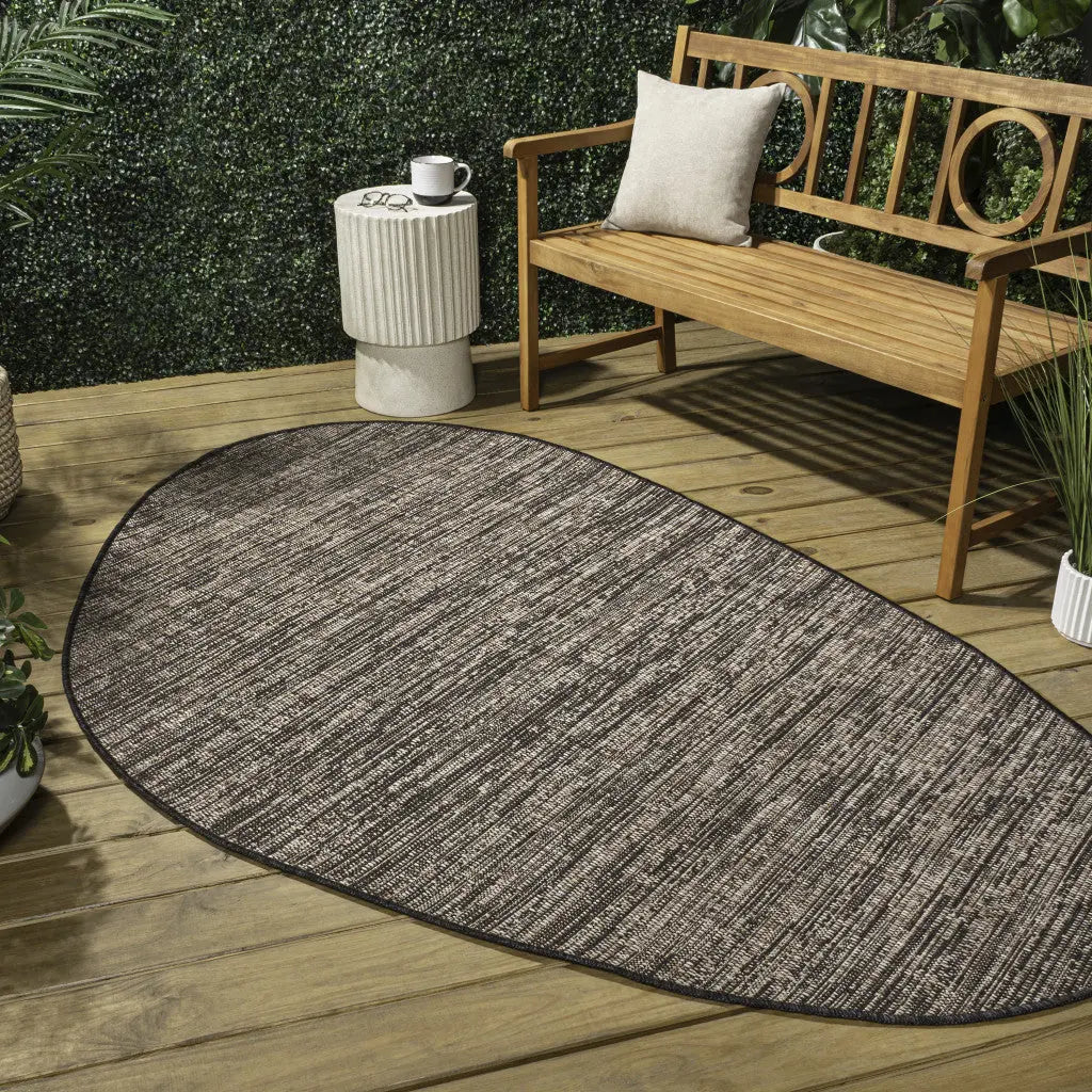 5' X 8' Natural And Black Medallion Indoor Outdoor Area Rug Homeroots Outdoor