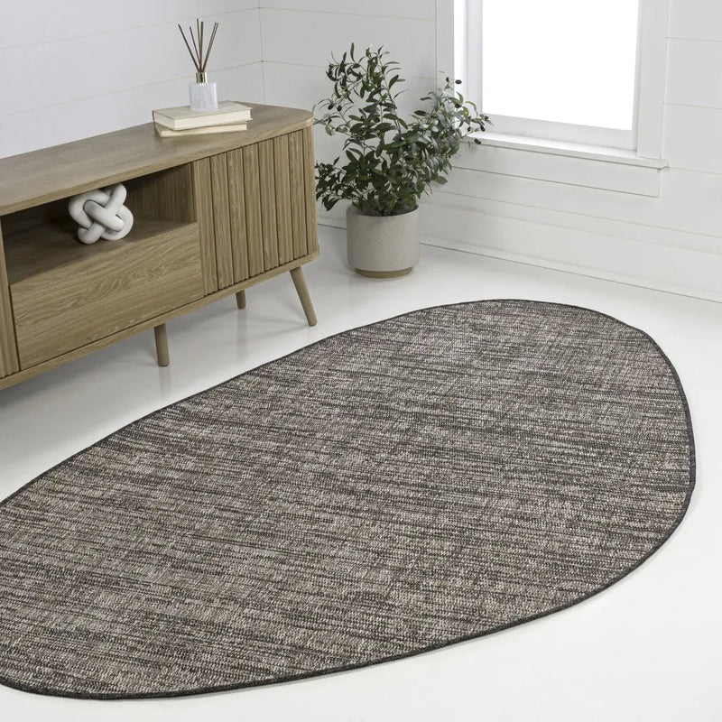 5' X 8' Natural And Black Medallion Indoor Outdoor Area Rug Homeroots Outdoor