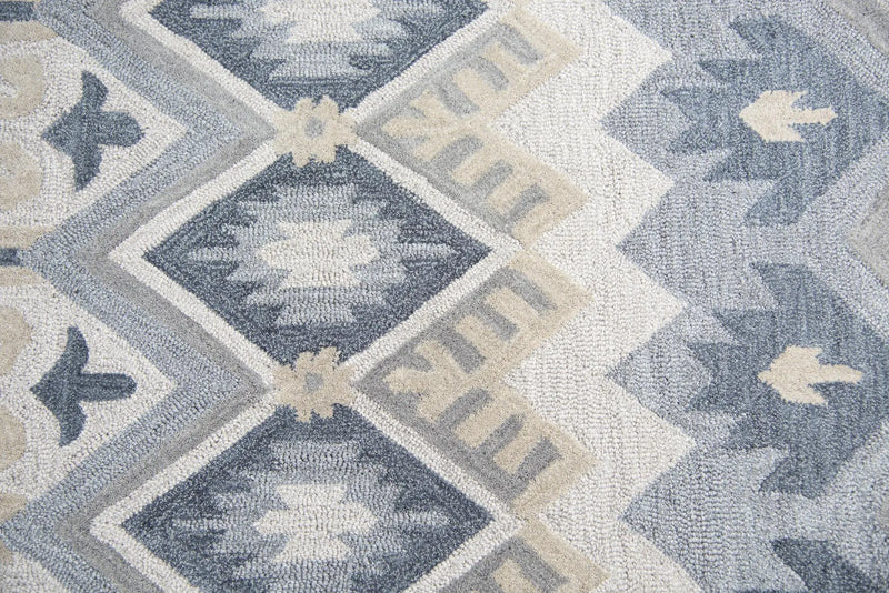 5' X 8' Natural Tan Gray And Dark Gray Wool Southwestern Hand Tufted Area Rug Homeroots Home Decor