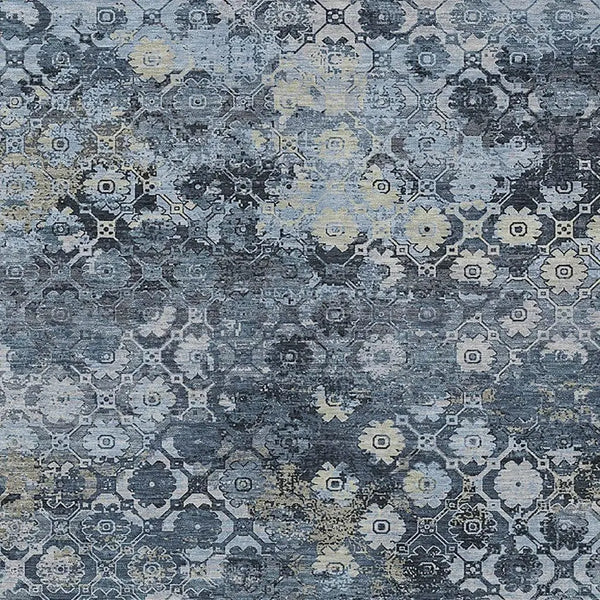 5' X 8' Navy Blue And Blue Abstract Washable Indoor Outdoor Area Rug Homeroots Outdoor
