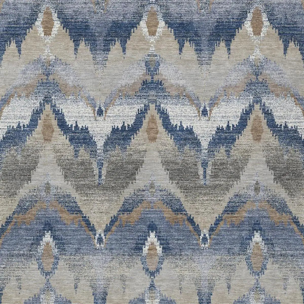 5' X 8' Navy Blue And Blue Abstract Washable Indoor Outdoor Area Rug Homeroots Outdoor