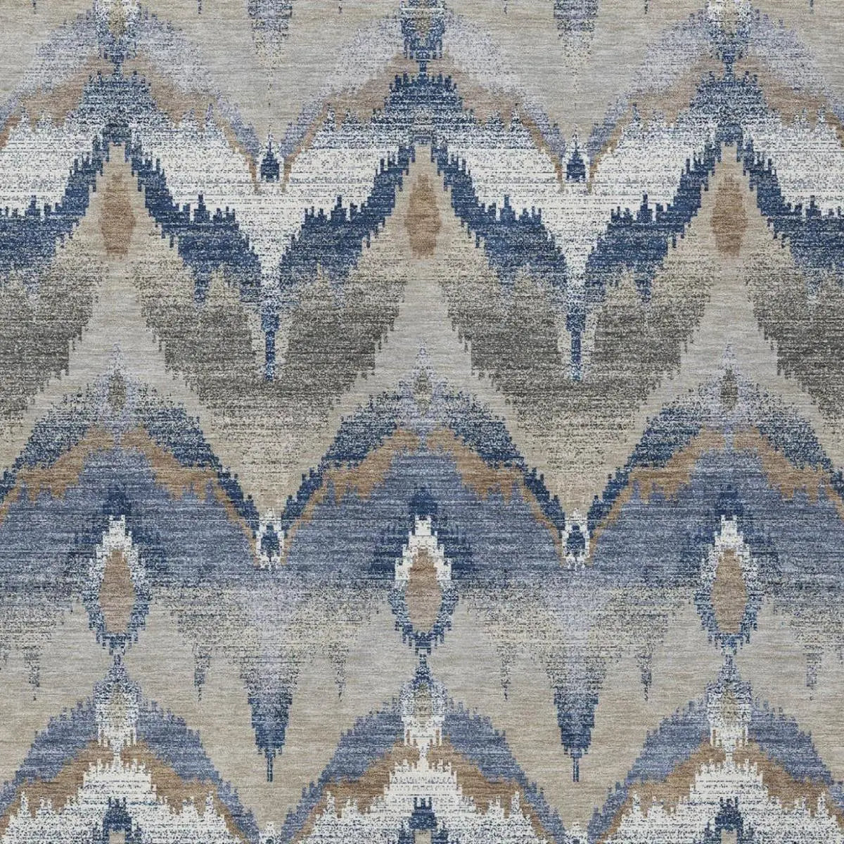 5' X 8' Navy Blue And Blue Abstract Washable Indoor Outdoor Area Rug Homeroots Outdoor