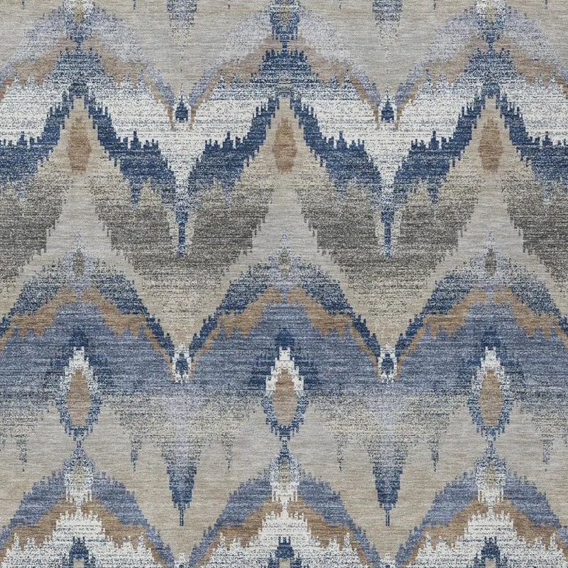 5' X 8' Navy Blue And Blue Abstract Washable Indoor Outdoor Area Rug Homeroots Outdoor