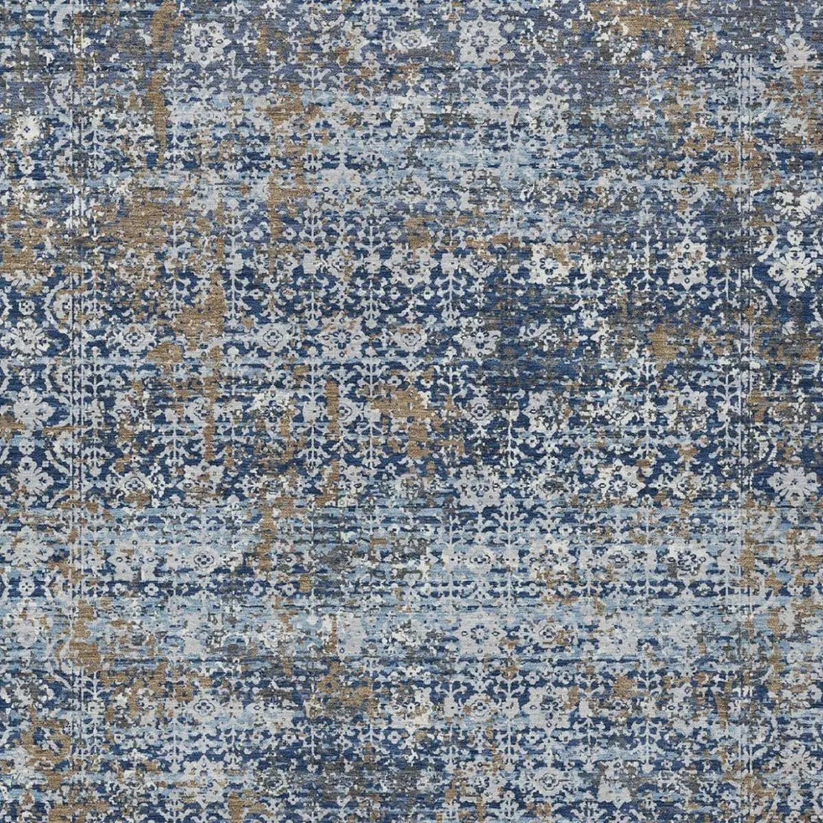 5' X 8' Navy Blue And Blue Abstract Washable Indoor Outdoor Area Rug Homeroots Outdoor