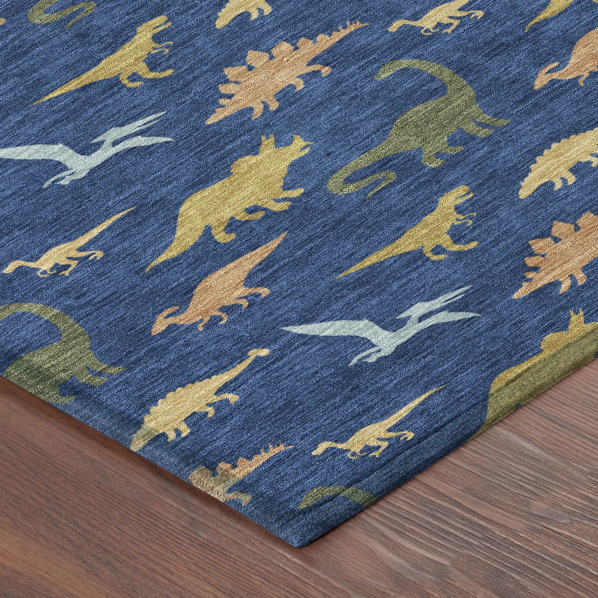 5' X 8' Navy Blue And Blue Geometric Washable Indoor Outdoor Area Rug Homeroots Outdoor