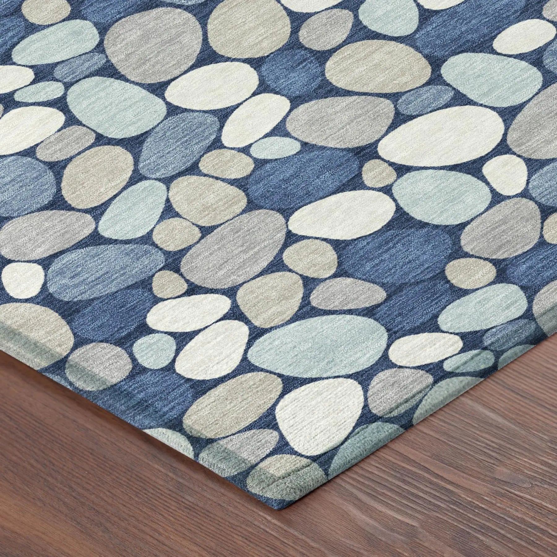 5' X 8' Navy Blue And Blue Geometric Washable Indoor Outdoor Area Rug Homeroots Outdoor