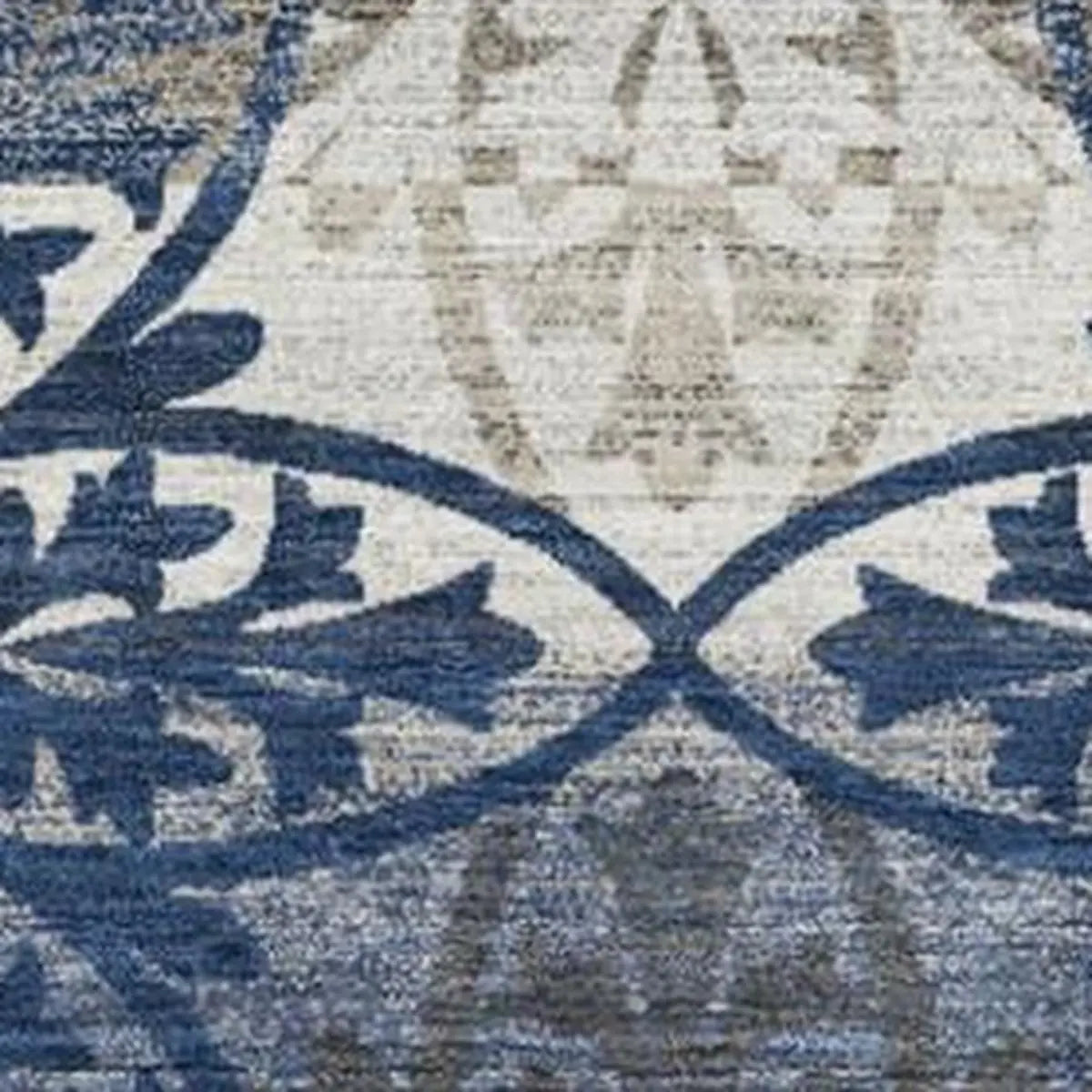 5' X 8' Navy Blue And Blue Oriental Washable Indoor Outdoor Area Rug Homeroots Outdoor