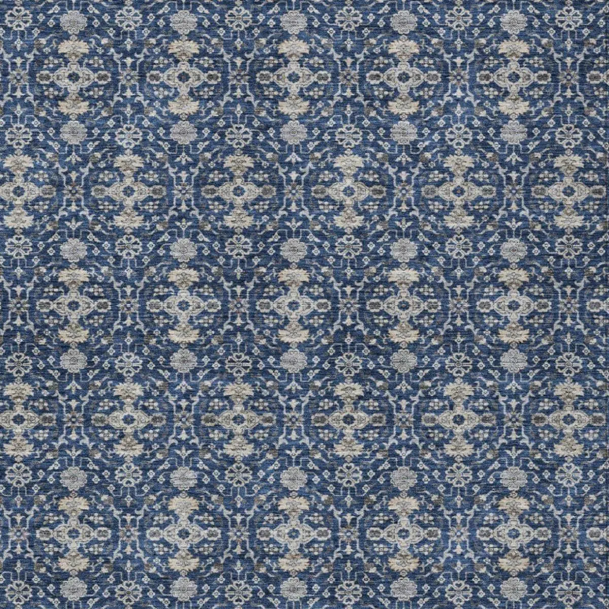 5' X 8' Navy Blue And Blue Oriental Washable Indoor Outdoor Area Rug Homeroots Outdoor