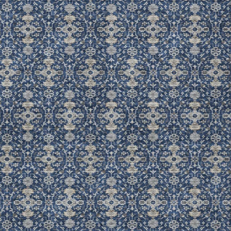 5' X 8' Navy Blue And Blue Oriental Washable Indoor Outdoor Area Rug Homeroots Outdoor