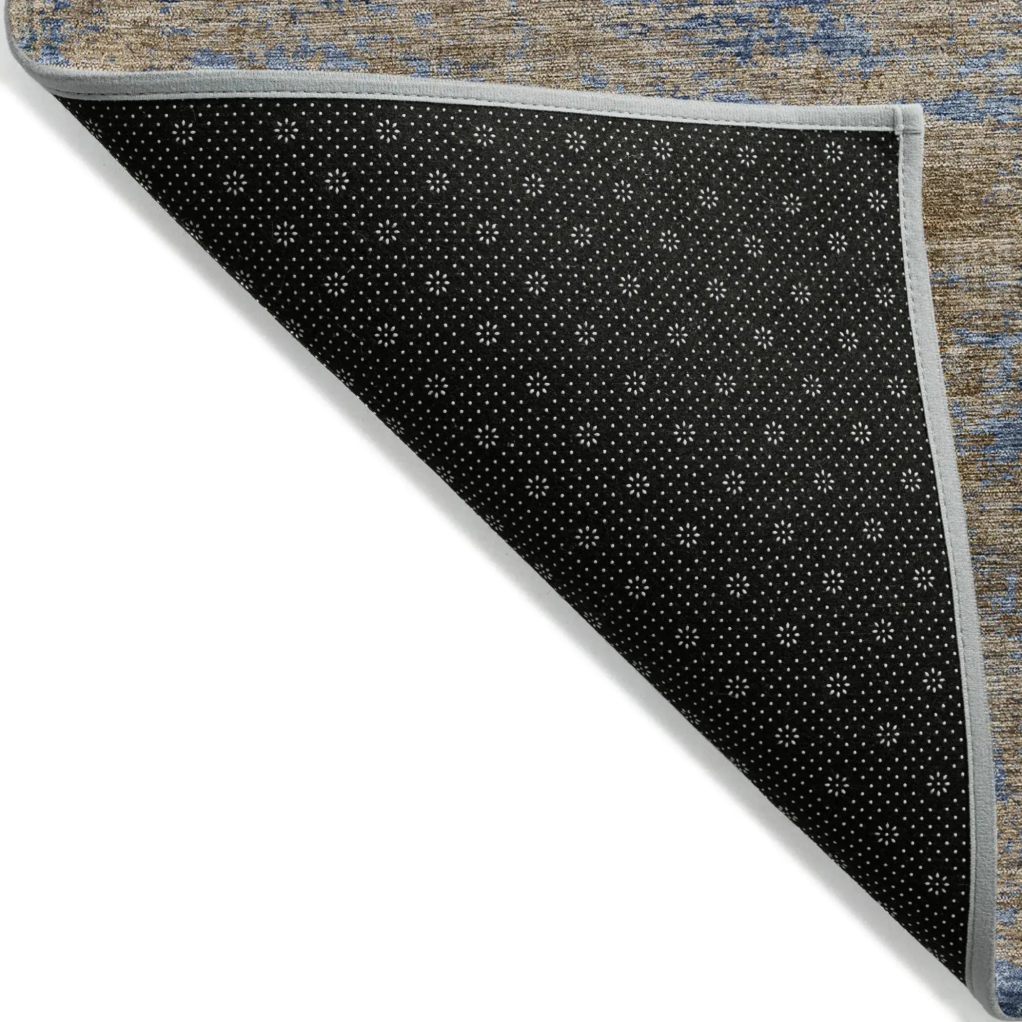 5' X 8' Navy Blue And Brown Abstract Washable Indoor Outdoor Area Rug Homeroots Outdoor