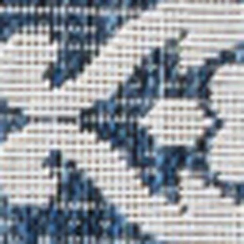 5' X 8' Navy Blue And Cream Floral Indoor Outdoor Area Rug - GreatEagleInc
